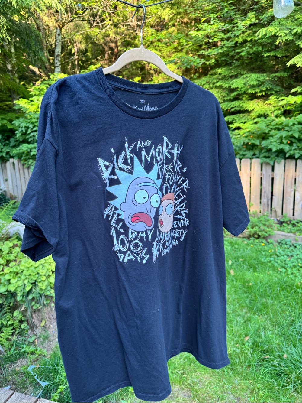 Ripple Junction Black Rick and Morty Graphic Tee